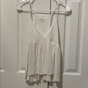 V Neck White Tank Top